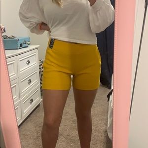 High Waisted Mustard Shorts
